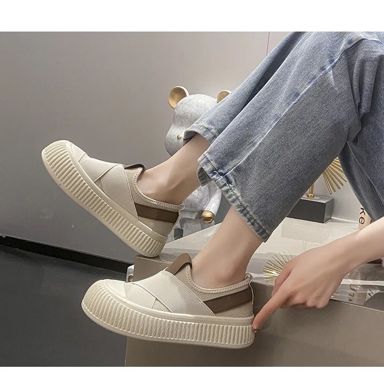 Women Shoes Sneakers 2024 Summer New Breathable Little White Shoes Female Student Thick Sole Platform Shoes Casual Board Shoes