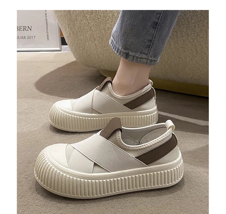 Women Shoes Sneakers 2024 Summer New Breathable Little White Shoes Female Student Thick Sole Platform Shoes Casual Board Shoes