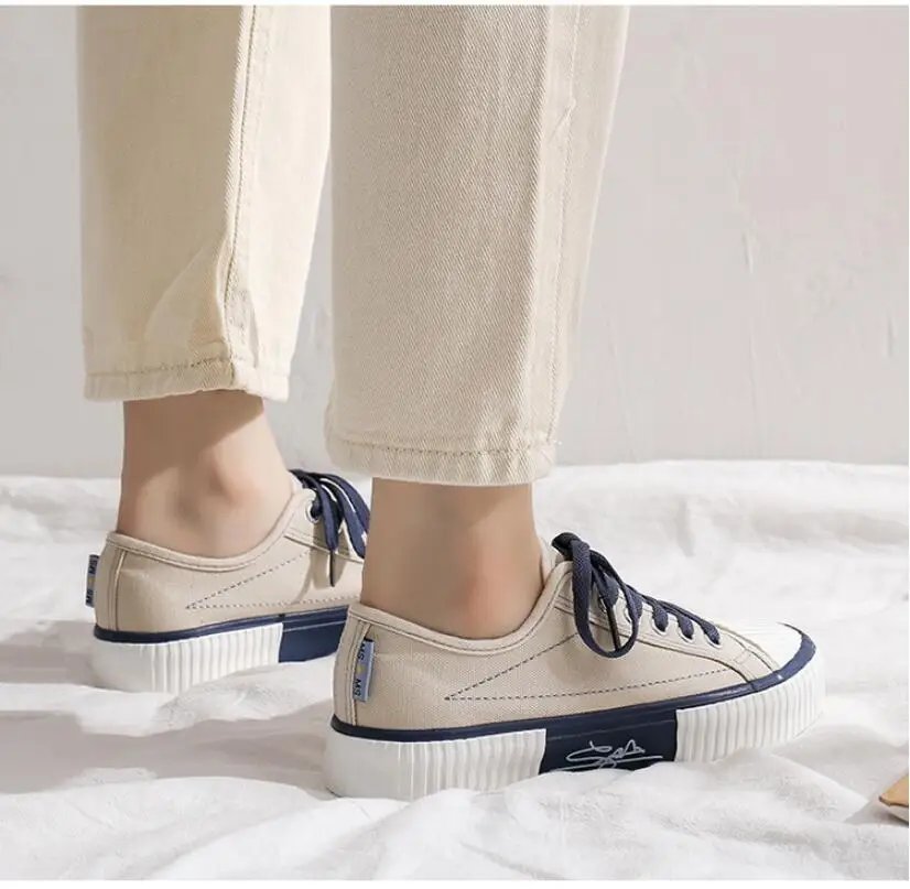 Women Canvas Shoes Fashion Sneakers Unisex New Casual Vulcanize Shoes Woman Fashion Loafers High Quality 3 Times Vulcanization