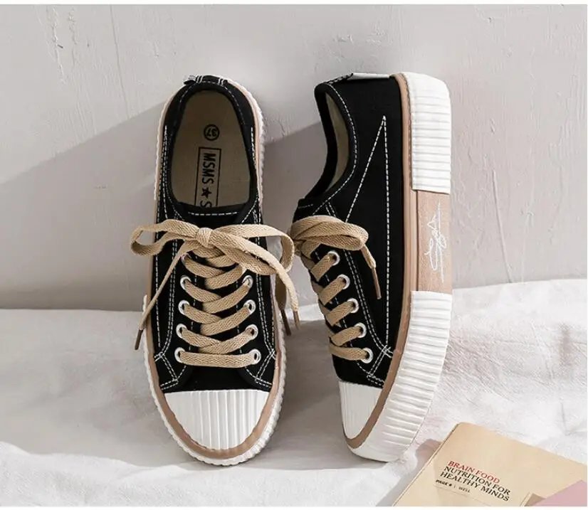 Women Canvas Shoes Fashion Sneakers Unisex New Casual Vulcanize Shoes Woman Fashion Loafers High Quality 3 Times Vulcanization