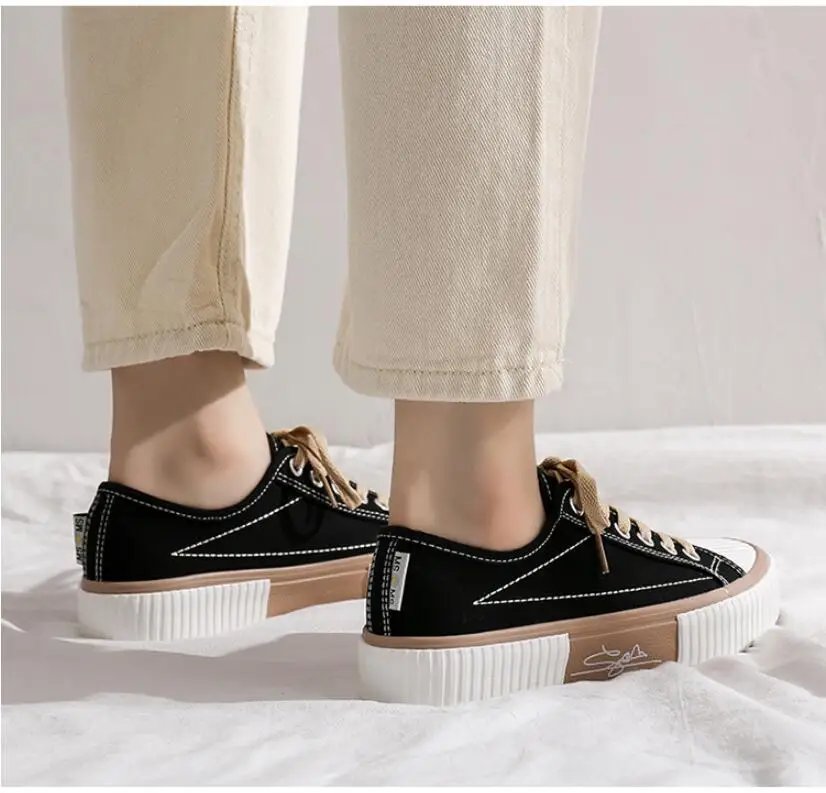 Women Canvas Shoes Fashion Sneakers Unisex New Casual Vulcanize Shoes Woman Fashion Loafers High Quality 3 Times Vulcanization