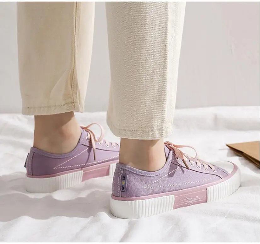 Women Canvas Shoes Fashion Sneakers Unisex New Casual Vulcanize Shoes Woman Fashion Loafers High Quality 3 Times Vulcanization