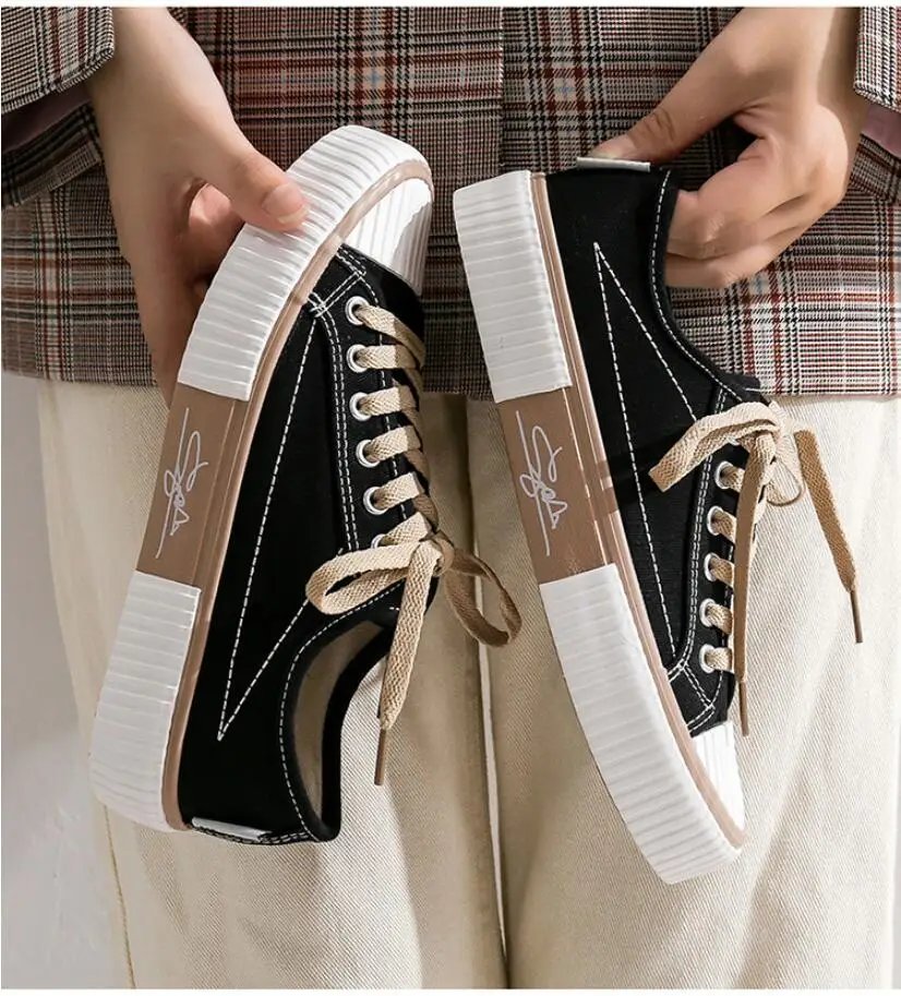 Women Canvas Shoes Fashion Sneakers Unisex New Casual Vulcanize Shoes Woman Fashion Loafers High Quality 3 Times Vulcanization