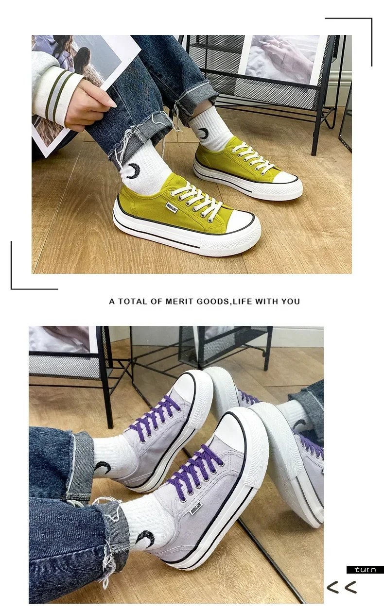 Women's Canvas Shoes 2024 Spring Lace Up Round Toe Causal Flat Shoes Student Sneakers Girls Skateboard Vulcanized Tennis Women
