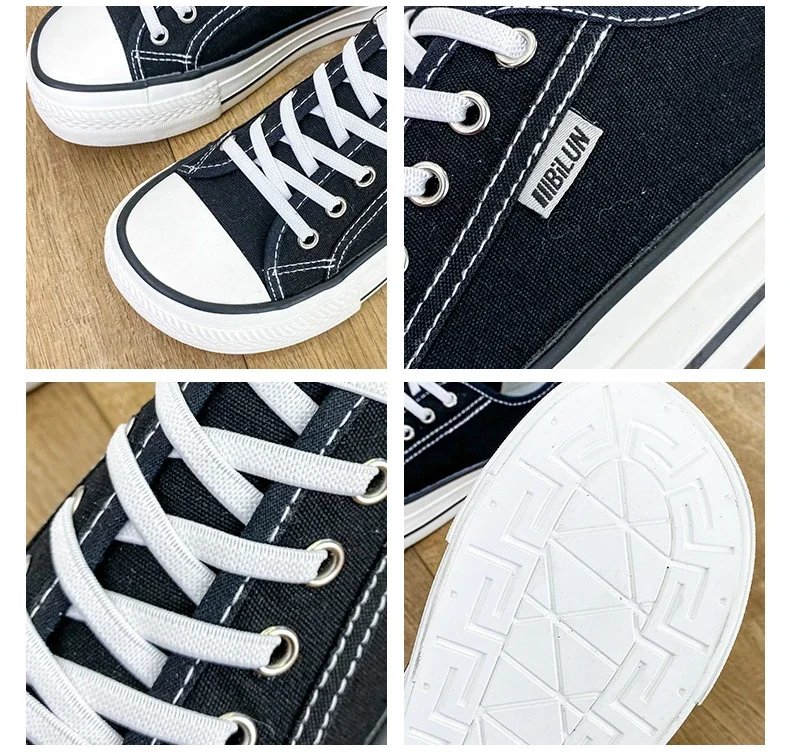 Women's Canvas Shoes 2024 Spring Lace Up Round Toe Causal Flat Shoes Student Sneakers Girls Skateboard Vulcanized Tennis Women