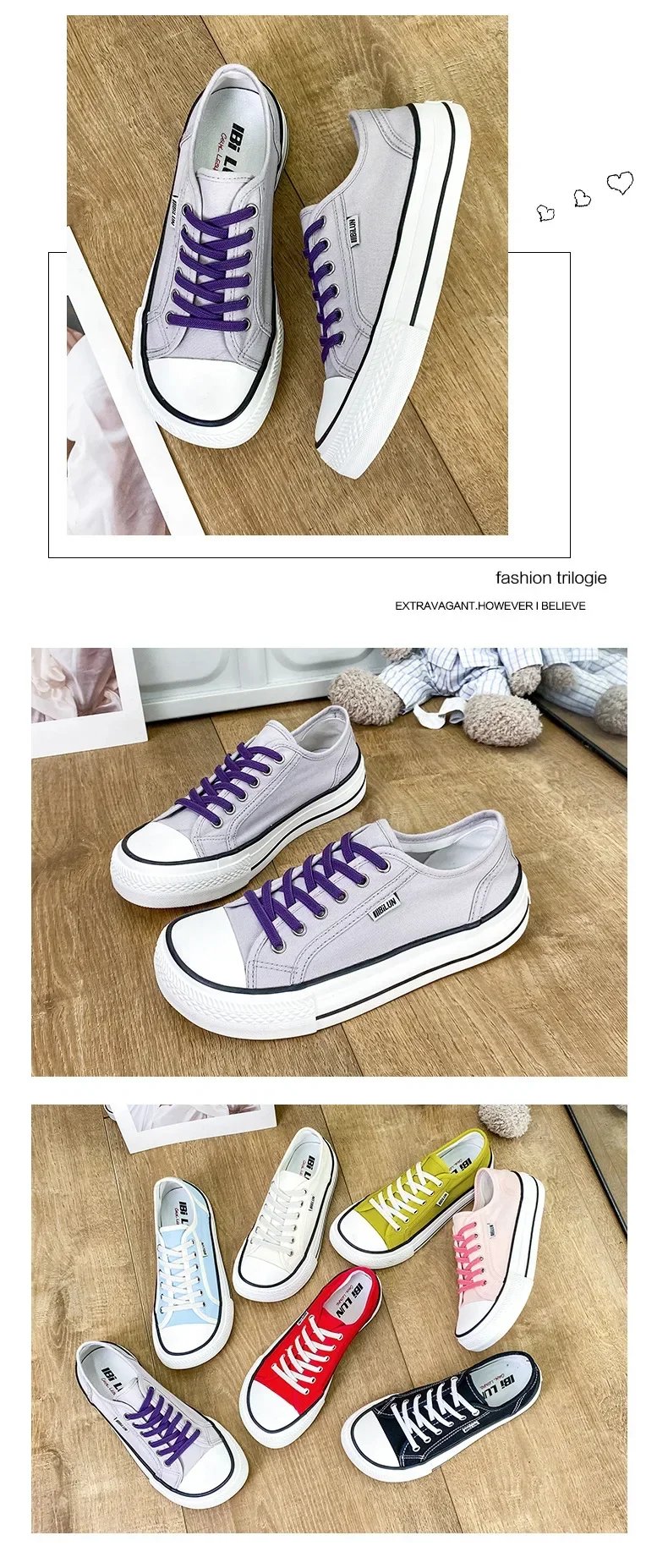 Women's Canvas Shoes 2024 Spring Lace Up Round Toe Causal Flat Shoes Student Sneakers Girls Skateboard Vulcanized Tennis Women
