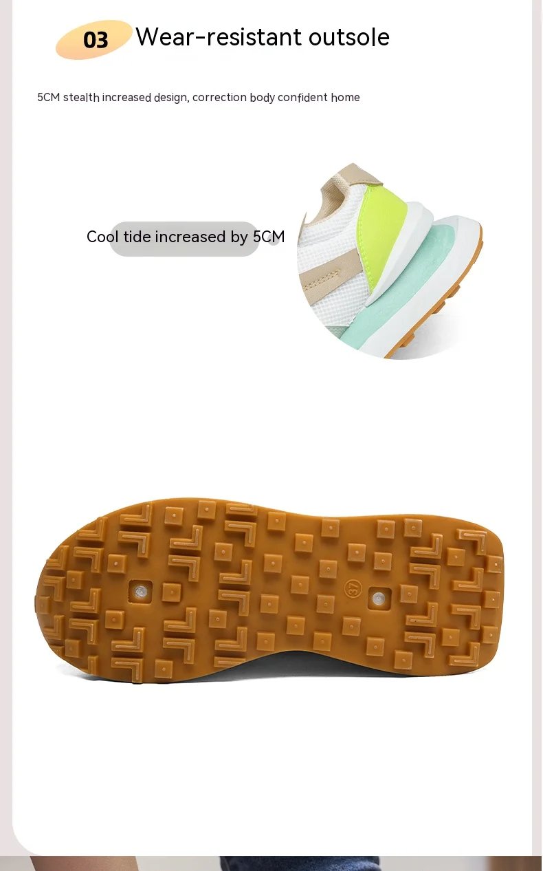 2024 new spring thick soled daddy shoes mesh cloth breathable Forrest Gump shoes student sports casual board shoes women