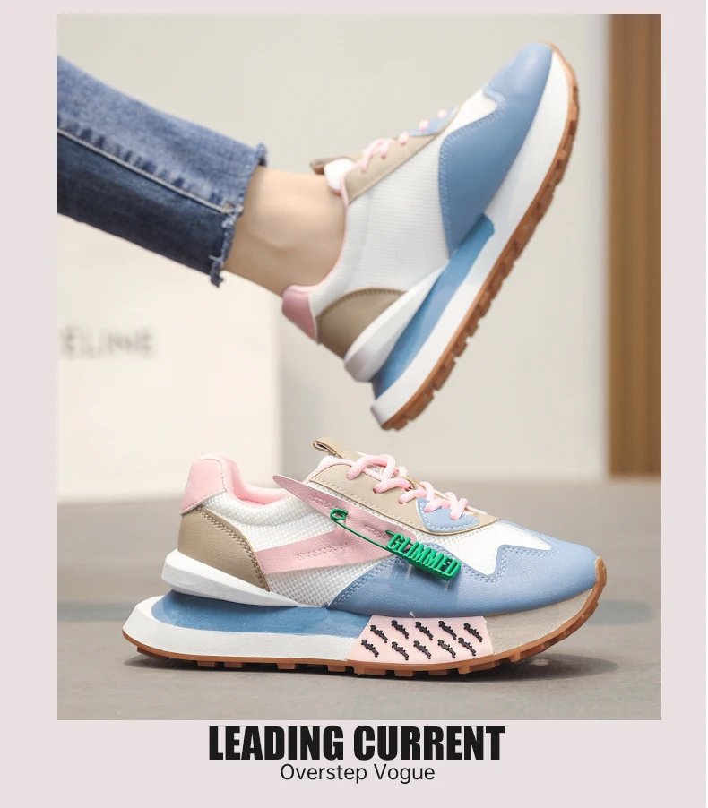 2024 new spring thick soled daddy shoes mesh cloth breathable Forrest Gump shoes student sports casual board shoes women