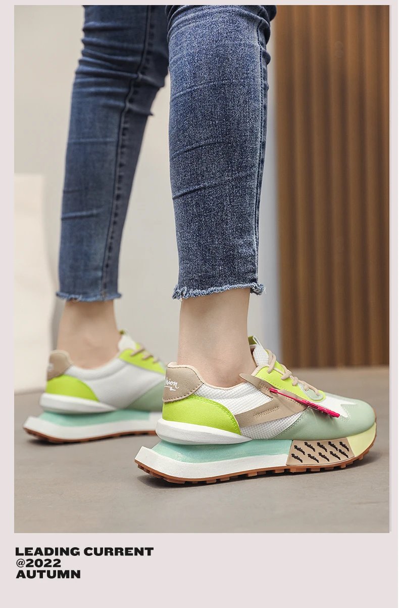 2024 new spring thick soled daddy shoes mesh cloth breathable Forrest Gump shoes student sports casual board shoes women