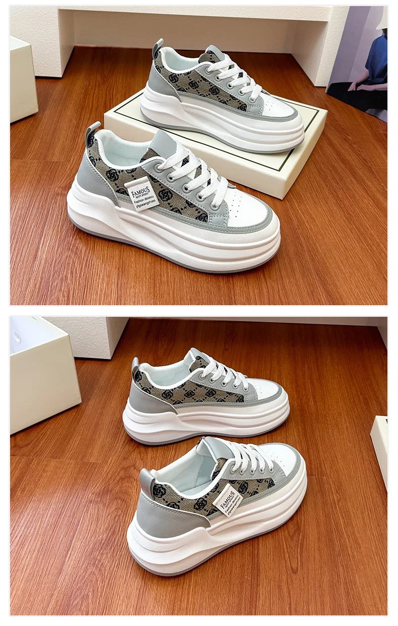 Women's Vulcanized Shoes Lace-up Platform Casual Shoes Breathable Hard-wearing Wedges Lightweight Comfortable Women Sneakers Women's Vulcanized Shoes Lace-up Platform Casual Shoes Breathable Hard-wearing Wedges Lightweight Comfortable Women Sneakers