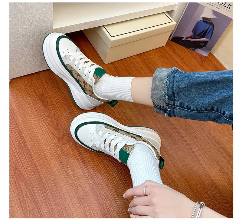 Women's Vulcanized Shoes Lace-up Platform Casual Shoes Breathable Hard-wearing Wedges Lightweight Comfortable Women Sneakers Women's Vulcanized Shoes Lace-up Platform Casual Shoes Breathable Hard-wearing Wedges Lightweight Comfortable Women Sneakers