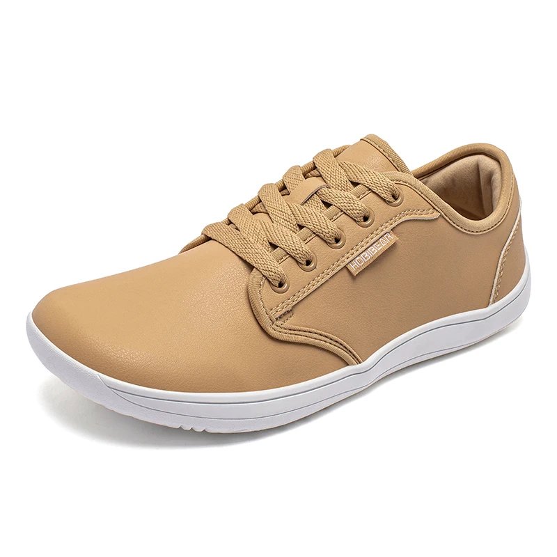 Wide Barefoot Leather Shoes for Unisex Minimalist Zero Drop Shoes Fashion Sneakers