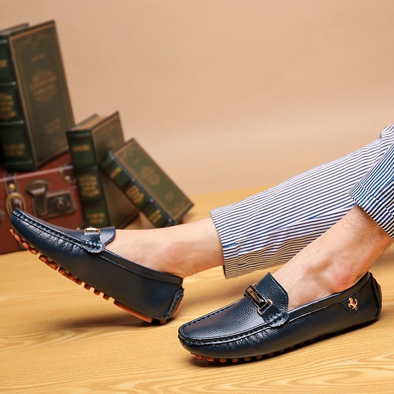 Loafers Men Handmade Leather Loafer Casual Driving Flats Slip-on Shoes Luxury Comfy Moccasins White Loafers Shoes for Men