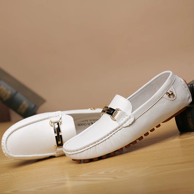 Loafers Men Handmade Leather Loafer Casual Driving Flats Slip-on Shoes Luxury Comfy Moccasins White Loafers Shoes for Men