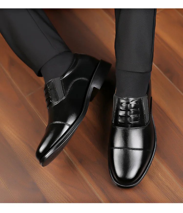 Mens Formal Leather Shoes Slip on Dress Wedding Casual Flats Luxury Walking Oxfords Office Work Zapatos Para Hombre Plus Size