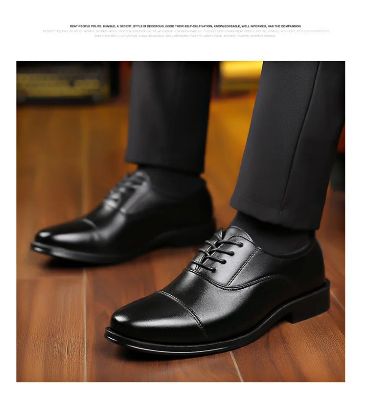Mens Formal Leather Shoes Slip on Dress Wedding Casual Flats Luxury Walking Oxfords Office Work Zapatos Para Hombre Plus Size