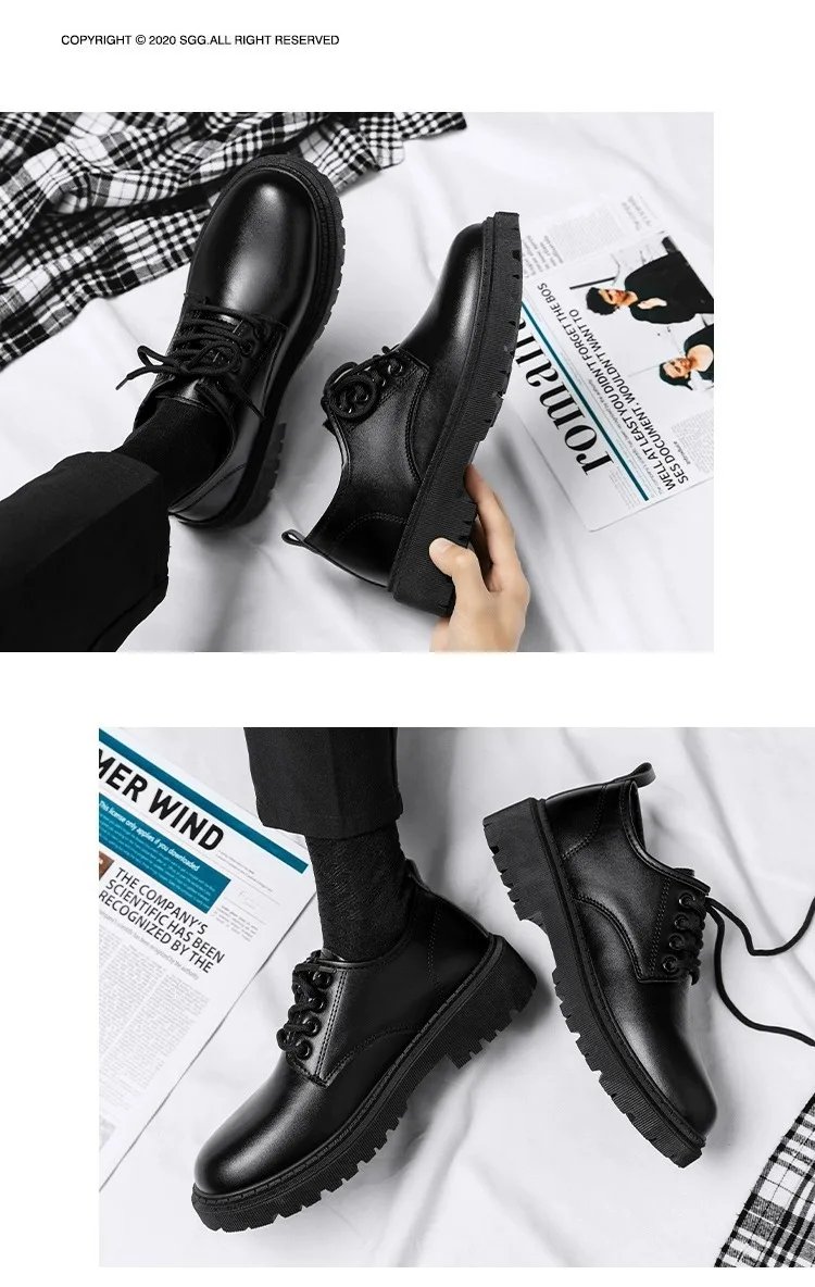 Men Leather Shoes Casual Formal Dress Oxfords Plus Size British Style Wedding Flats Soft Breathable Walking Office Sneakers