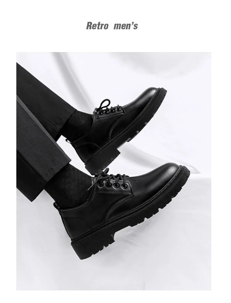 Men Leather Shoes Casual Formal Dress Oxfords Plus Size British Style Wedding Flats Soft Breathable Walking Office Sneakers
