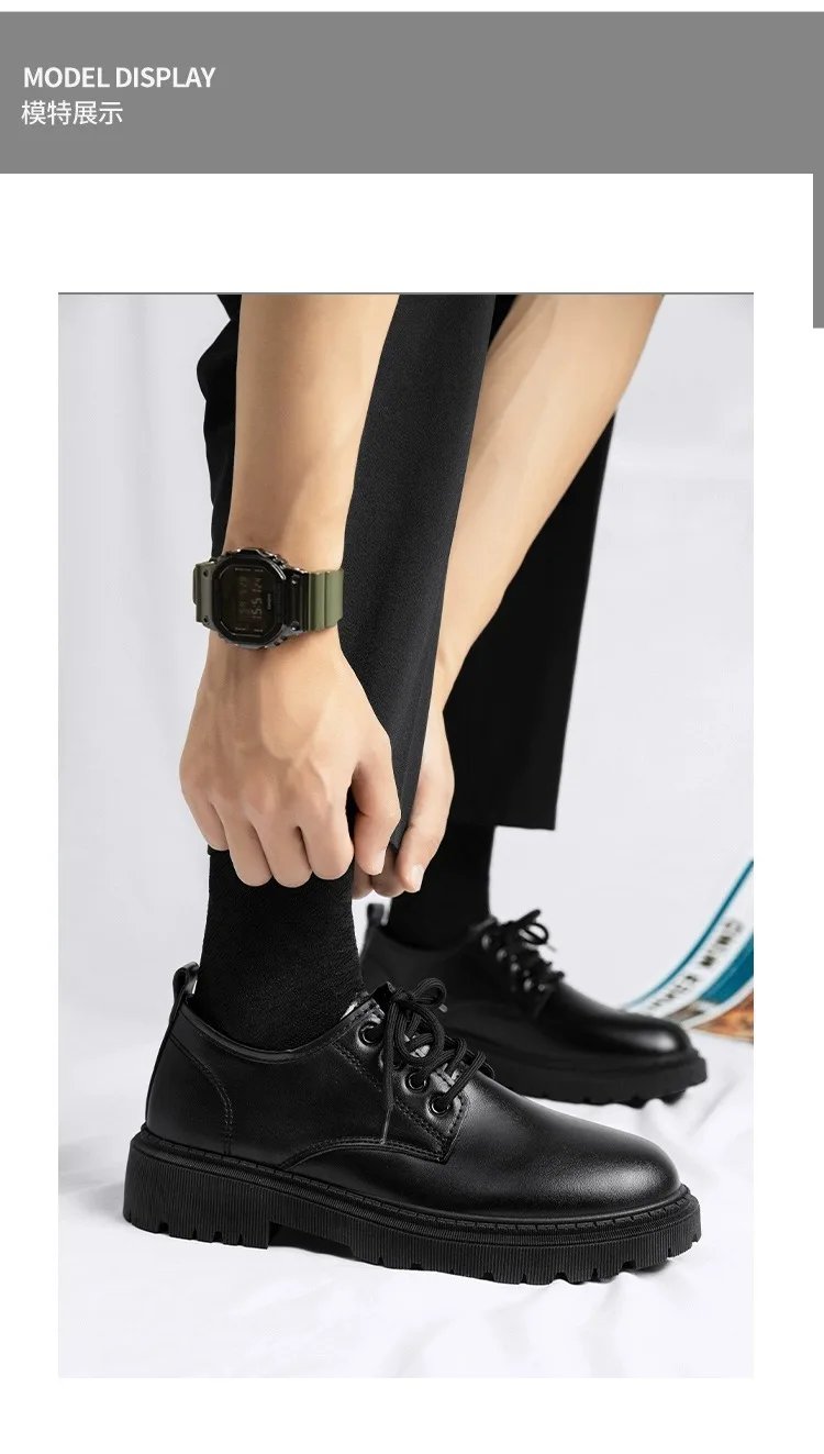 Men Leather Shoes Casual Formal Dress Oxfords Plus Size British Style Wedding Flats Soft Breathable Walking Office Sneakers