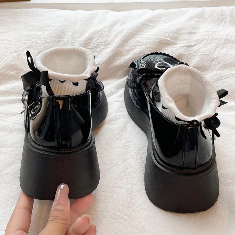 Rimocy Chunky Platform Mary Jane Shoes for Women Patent Leather Lace Ankle Strap Pumps Woman 2022 Autumn White Lolita Shoes Y2K Rimocy Chunky Platform Mary Jane Shoes for Women Patent Leather Lace Ankle Strap Pumps Woman 2022 Autumn White Lolita Shoes Y2K