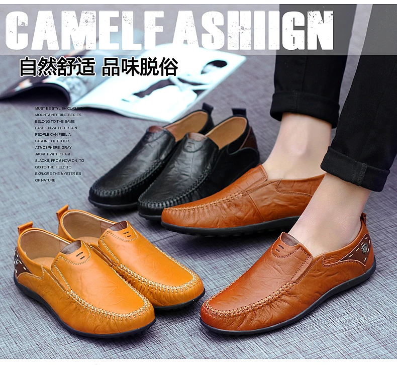 Leather Shoes Men Fashion Leather Genuine High Quality Luxury Brand Comfortable Men Casual Driving Shoes Plus Size 37-47 Leather Shoes Men Fashion Leather Genuine High Quality Luxury Brand Comfortable Men Casual Driving Shoes Plus Size 37-47