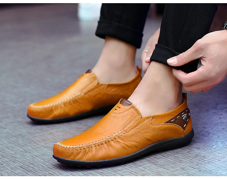 Leather Shoes Men Fashion Leather Genuine High Quality Luxury Brand Comfortable Men Casual Driving Shoes Plus Size 37-47 Leather Shoes Men Fashion Leather Genuine High Quality Luxury Brand Comfortable Men Casual Driving Shoes Plus Size 37-47