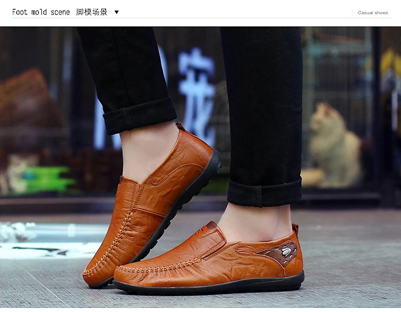 Leather Shoes Men Fashion Leather Genuine High Quality Luxury Brand Comfortable Men Casual Driving Shoes Plus Size 37-47 Leather Shoes Men Fashion Leather Genuine High Quality Luxury Brand Comfortable Men Casual Driving Shoes Plus Size 37-47