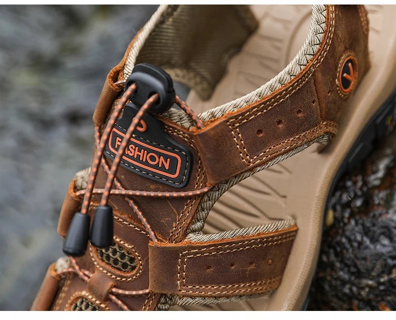 2023  Leather Men Shoes Summer New Large Size Men's Sandals Men Sandals Fashion Sandals Slippers Big Size 38-47