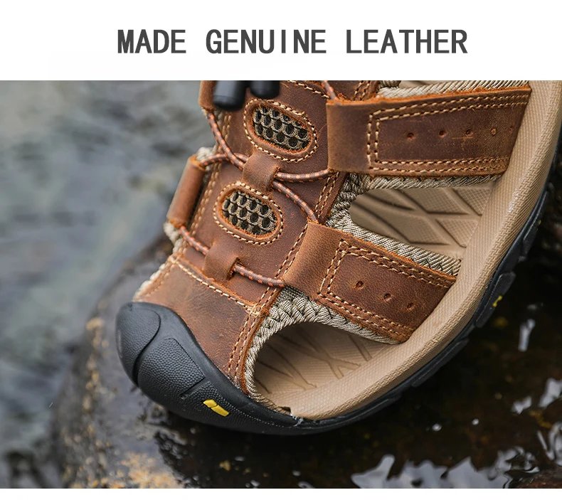 2023  Leather Men Shoes Summer New Large Size Men's Sandals Men Sandals Fashion Sandals Slippers Big Size 38-47