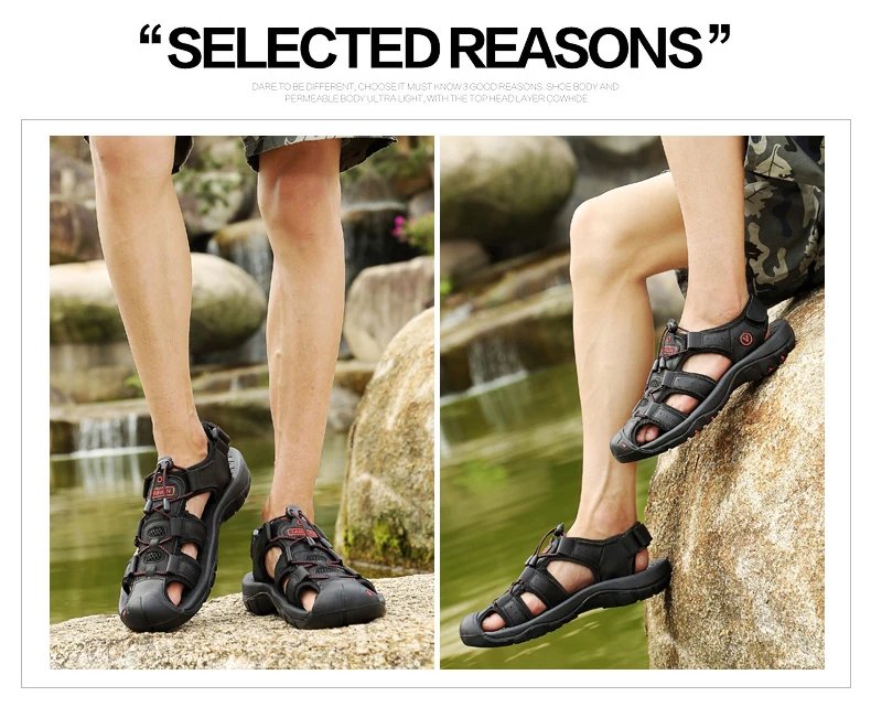 Genuine Leather Men Shoes Summer New Large Size Men's Sandals Men Sandals Fashion Sandals Slippers Big Size 38-47