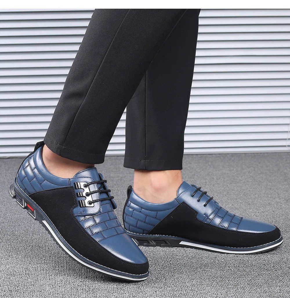 Men Casual Shoes Fashion Brand Classic Casual Men Pu Leather Shoes Black Hot Sale Breathable Business Lace-Up Men Shoes Big Size
