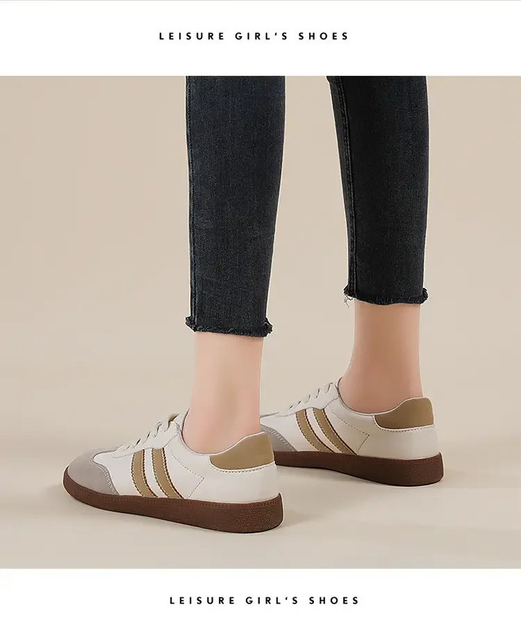 Flat Luxury Shoes Women 2023 Autumn New Classic Ladies Sneakers Women Leather Retro Low Cut Lace -up Casual Round Toe Grey White