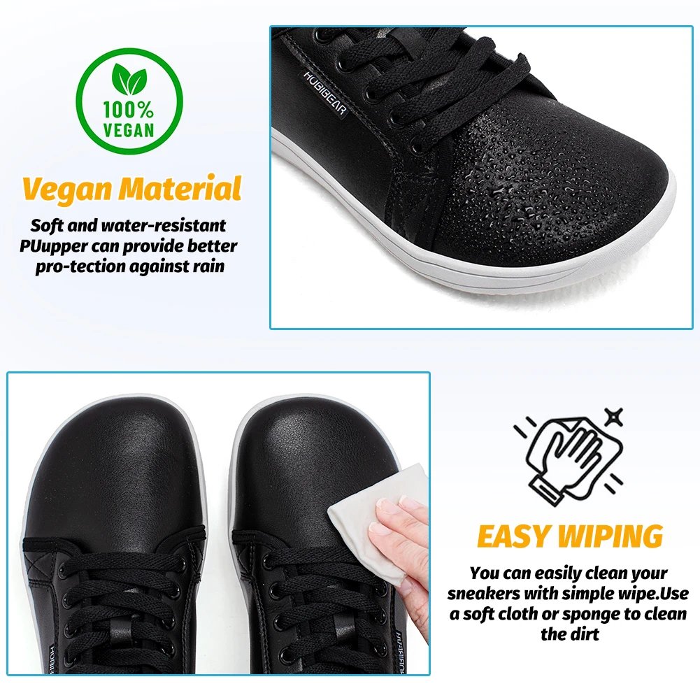 Minimalist Shoes Women Wide Toe Barefoot Zero Drop Shoes Leather Fashion Sneakers