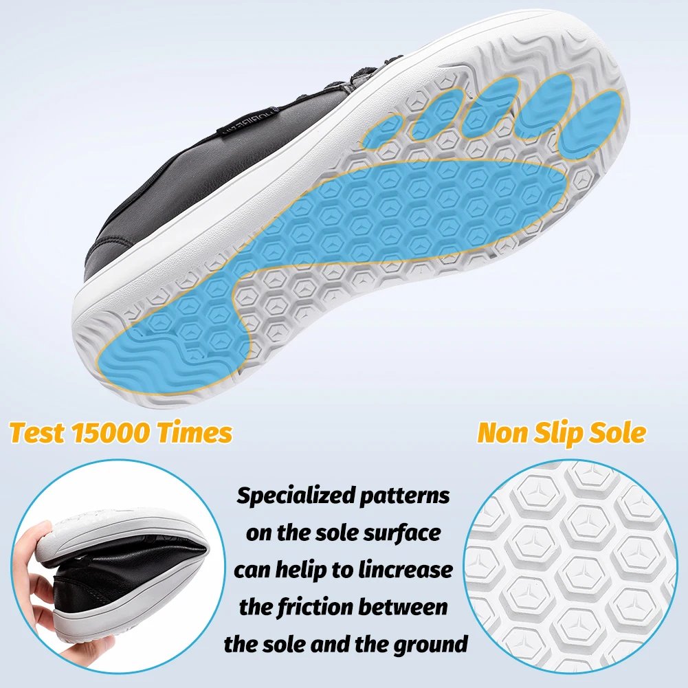 Minimalist Shoes Women Wide Toe Barefoot Zero Drop Shoes Leather Fashion Sneakers