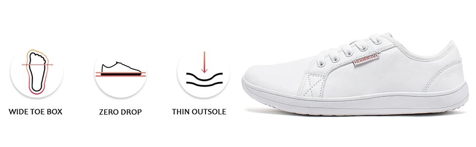 Minimalist Shoes Women Wide Toe Barefoot Zero Drop Shoes Leather Fashion Sneakers