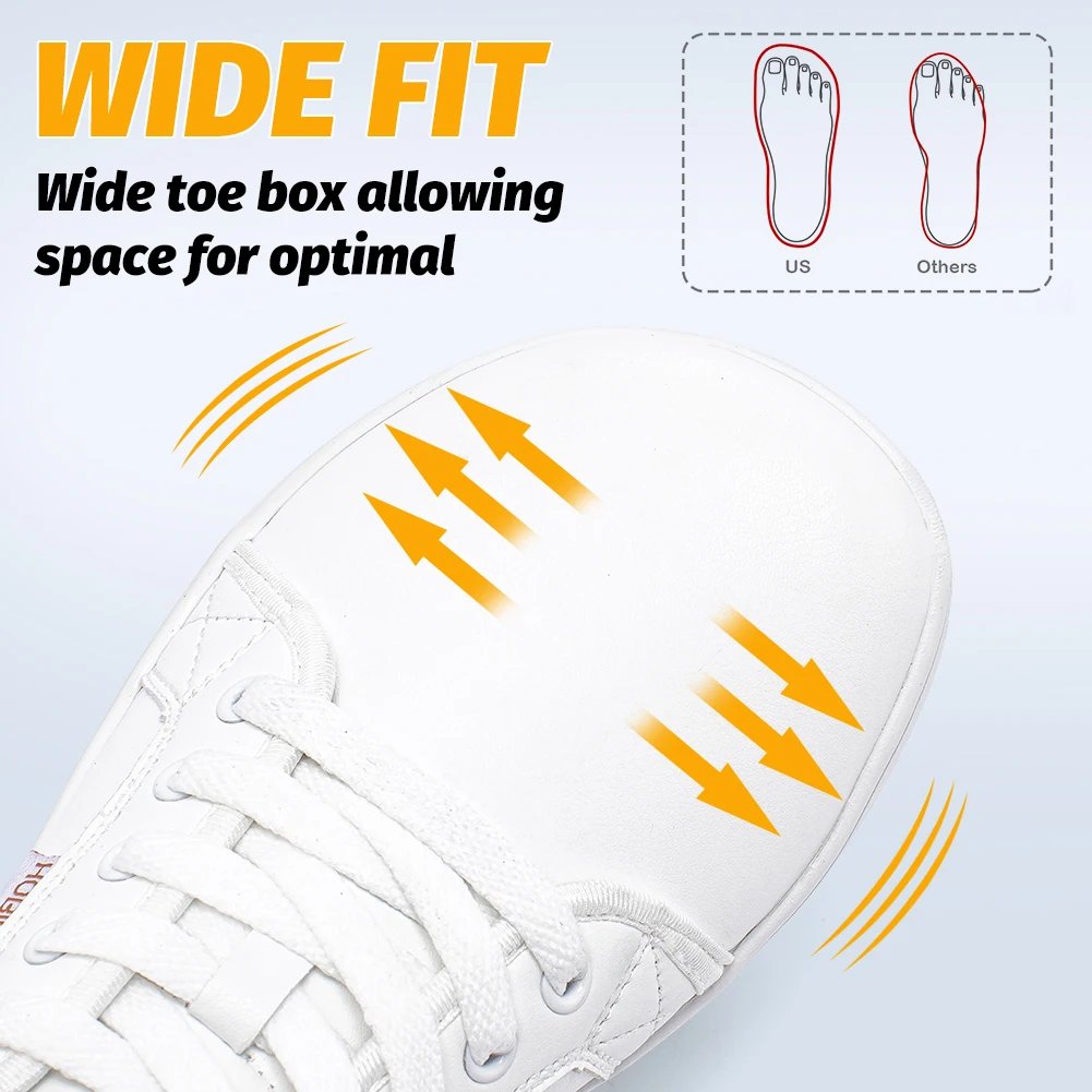 Minimalist Shoes Women Wide Toe Barefoot Zero Drop Shoes Leather Fashion Sneakers