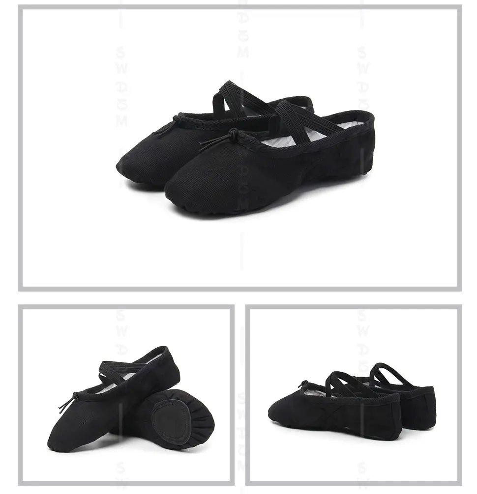 Girls Ballet Shoes Canvas Flat Ballet Dancing Slippers Dance Shoes For Adult Women Kids Children Classic Split-Sole Soft Leather