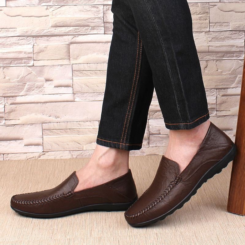 Genuine Leather Men Shoes Casual Luxury Brand Formal Mens Loafers Moccasins Italian Breathable Slip on Male Boat Shoes Plus Size