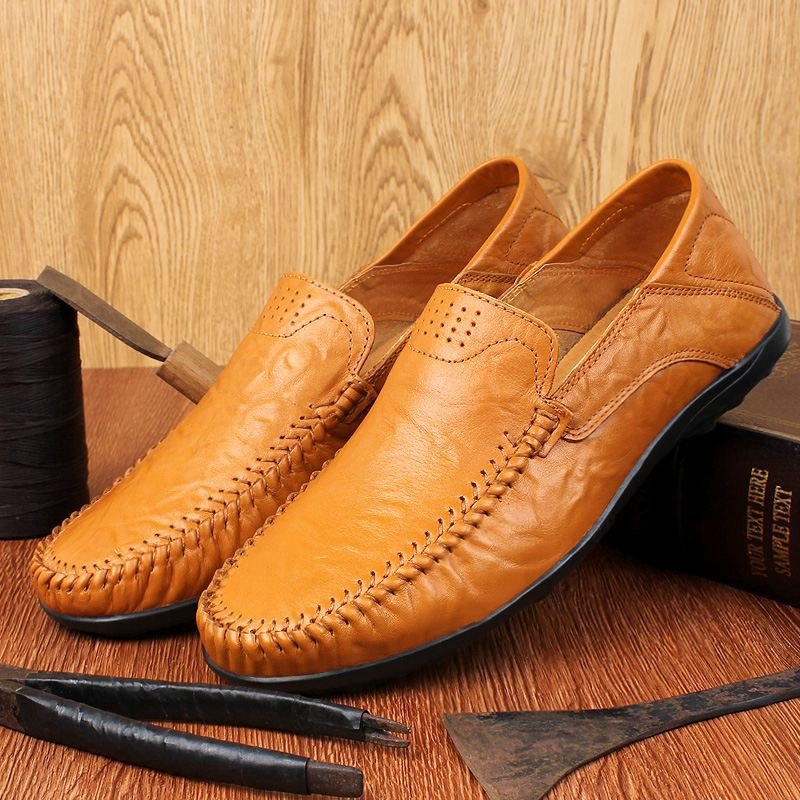 Genuine Leather Men Shoes Casual Luxury Brand Formal Mens Loafers Moccasins Italian Breathable Slip on Male Boat Shoes Plus Size