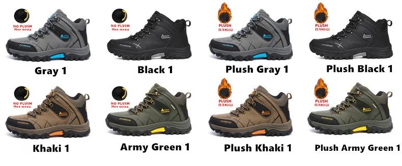 Brand Men Winter Snow Boots Waterproof Leather Sneakers Super Warm Men's Boots Outdoor Male Hiking Boots Work Shoes Size 39-47