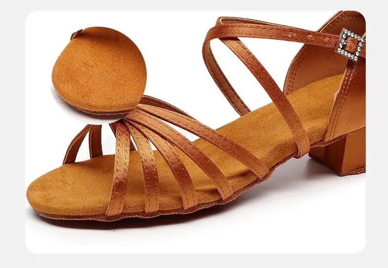 Children Adult Latin Dance Shoes Girls Kids Dance Sneakers Ballroom Dancing Shoes 3.5cm Medium Heel Soft Bottom Exercise Shoes