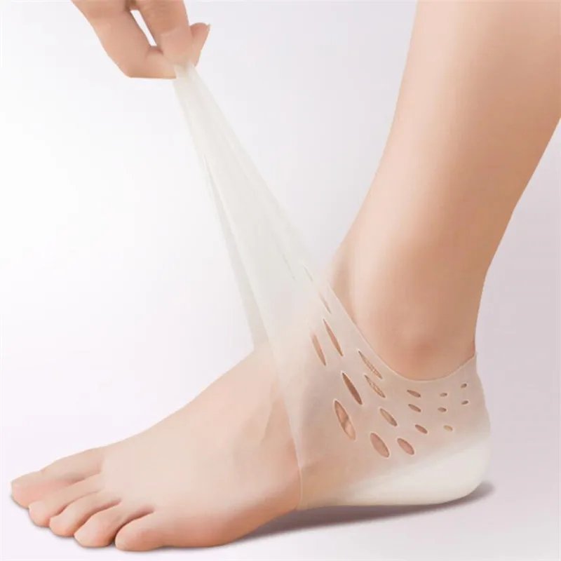 Men Women Silicone Invisible Inner Height Insoles Elevation Increase Socks Outdoor Foot Protection Pad Hidden Heel Cushion