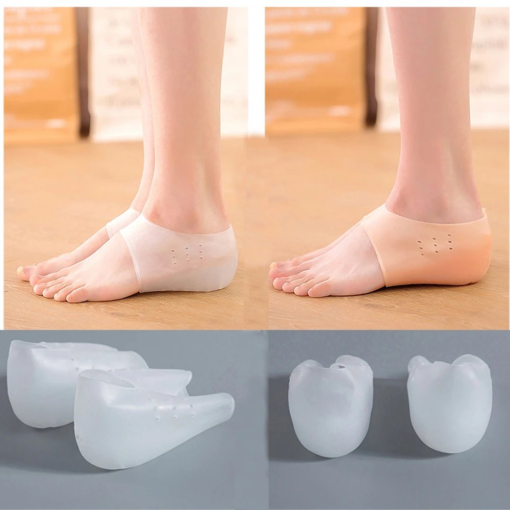 Silicone Invisible Inner Height Insoles Lifting Increase Socks Outdoor Foot Protection Pad Men Women Heel Cushion Hidden Insole