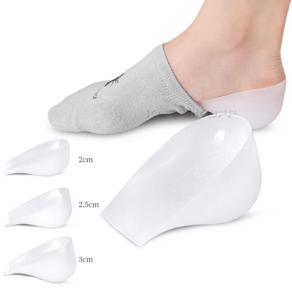 Silicone Invisible Inner Height Insoles Lifting Increase Socks Outdoor Foot Protection Pad Men Women Heel Cushion Hidden Insoles