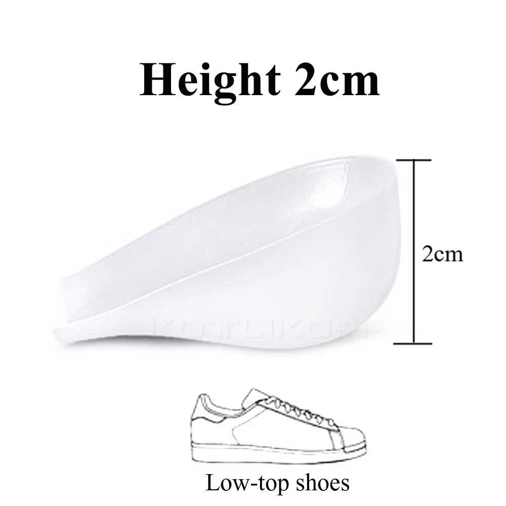 Silicone Invisible Inner Height Insoles Lifting Increase Socks Outdoor Foot Protection Pad Men Women Heel Cushion Hidden Insoles