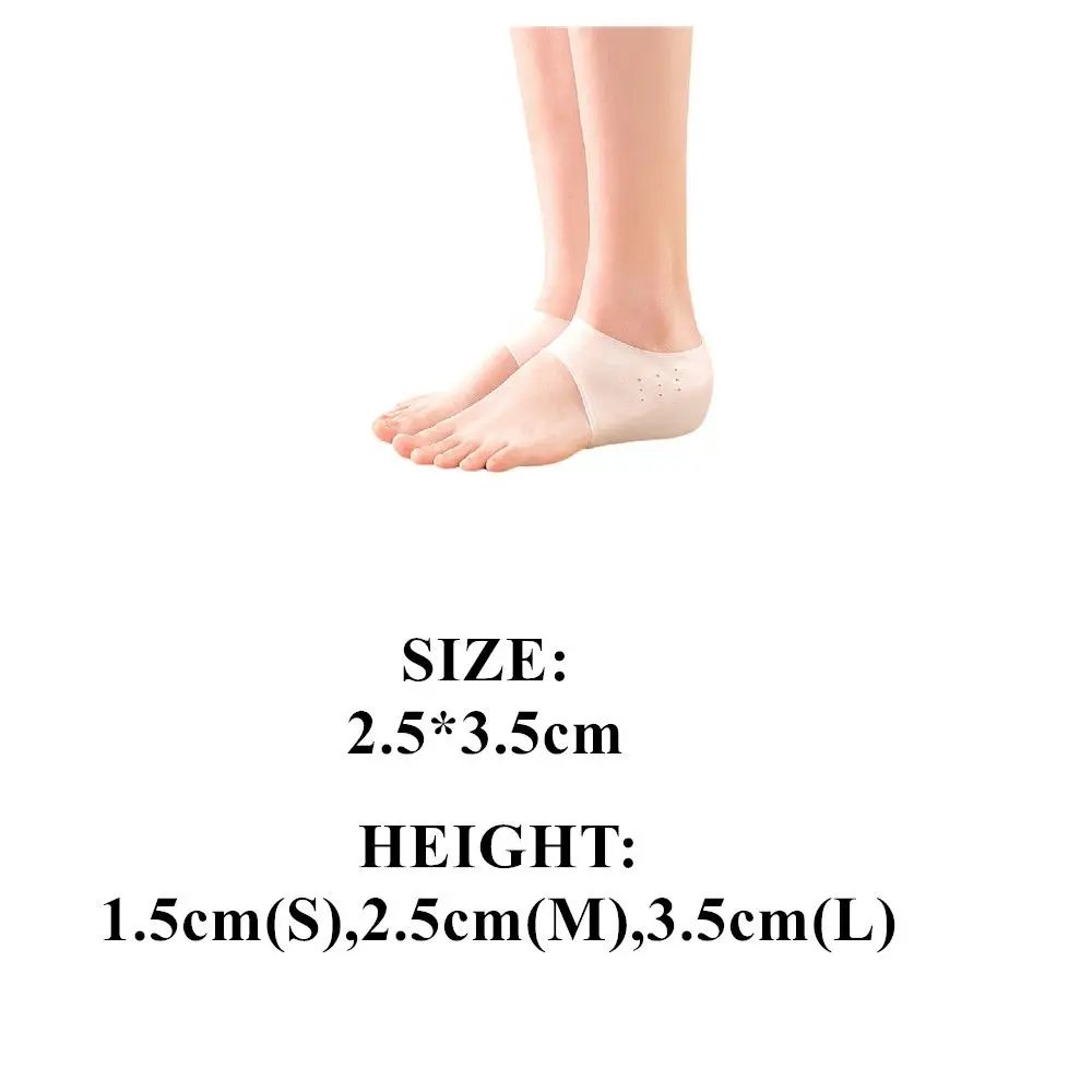 Silicone Invisible Inner Height Insoles Lifting Increase Socks Outdoor Foot Protection Pad Men Women Heel Cushion Hidden Insole