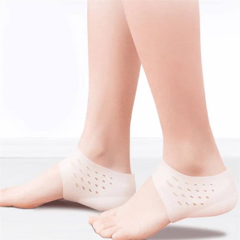 Unisex Invisible Height Lifting Increase Insoles Silicone Elastic Heel Pad Foot Protection Men Women Heel Cushion Hidden Insole