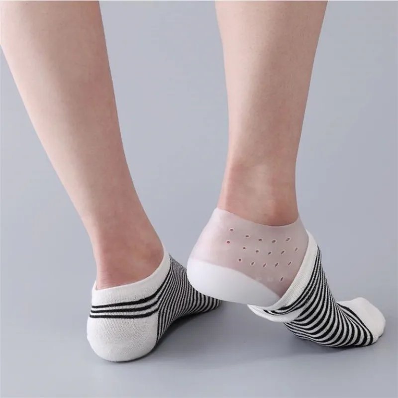 Unisex Invisible Height Lifting Increase Insoles Silicone Elastic Heel Pad Foot Protection Men Women Heel Cushion Hidden Insole