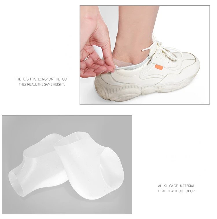 Unisex Invisible Height Lifting Increase Insoles Men Women Silicone Elastic Heel Pad Foot Protection Heel Cushion Hidden Insole