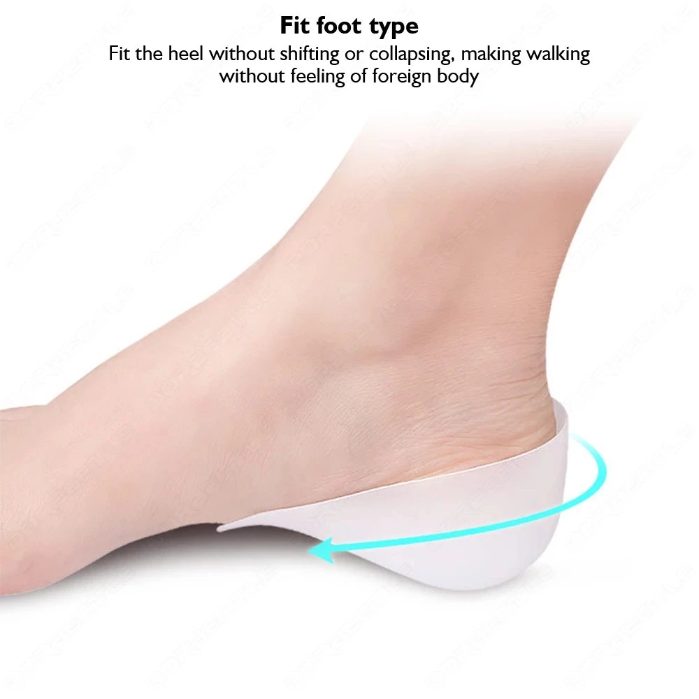 Unisex Invisible Height Lifting Increase Insoles Silicone Elastic Heel Pad Foot Protection Men Women Heel Cushion Hidden Insole